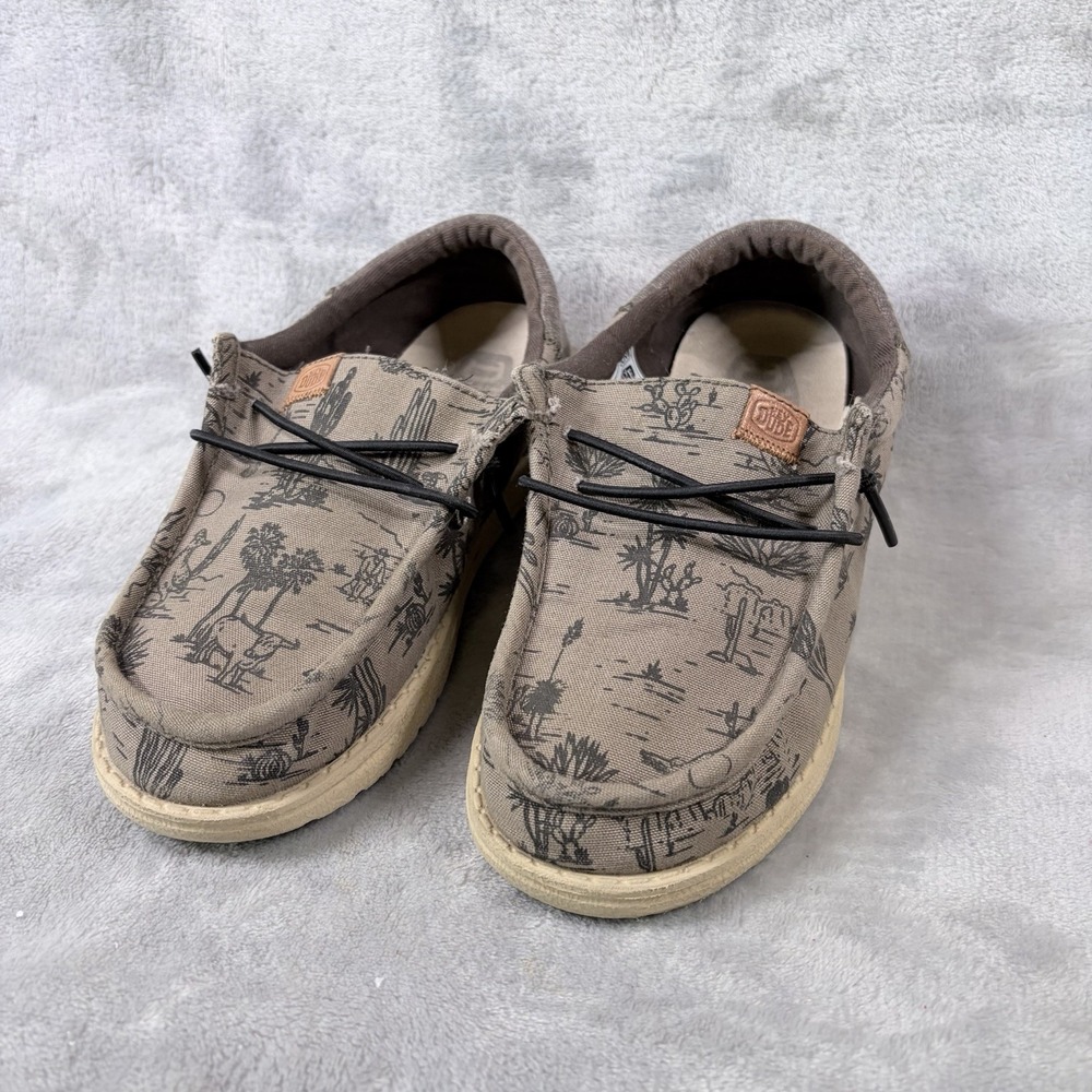 Hey Dude Kids Sandals in Beige with Black Print